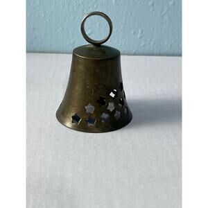 Vintage International Silver Co Silverplate Pierced Star Bell Hand Made Boho